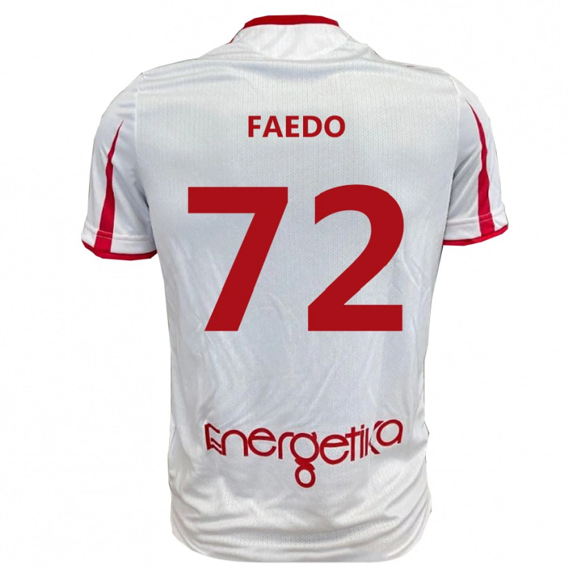 Danxen Mænd Carlo Faedo #72 Hvid Rød Hjemmebane Spillertrøjer 2025/26 Trøje T-Shirt