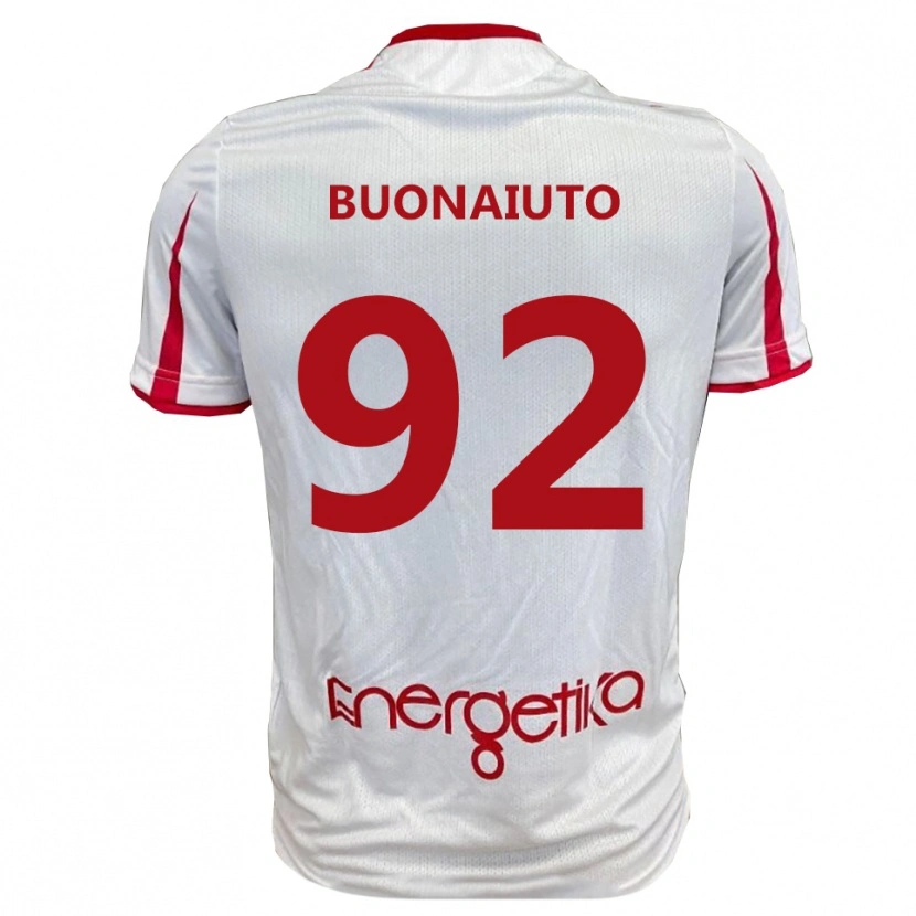 Danxen Mænd Cristian Buonaiuto #92 Hvid Rød Hjemmebane Spillertrøjer 2025/26 Trøje T-Shirt
