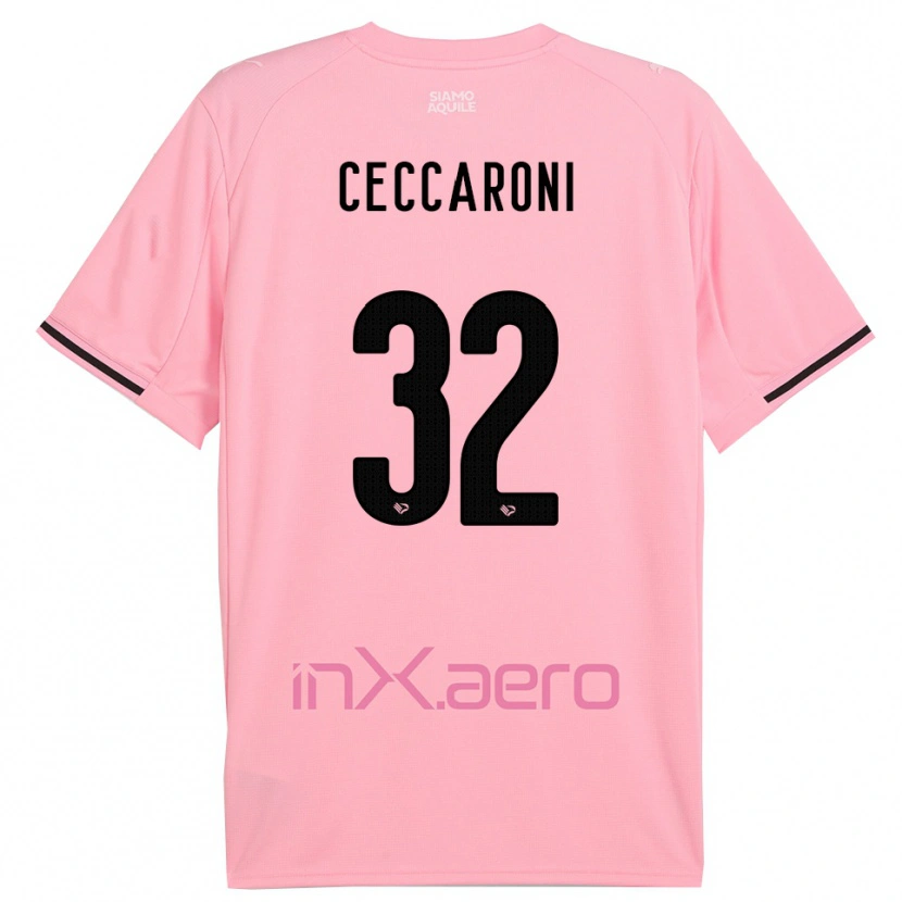 Danxen Mænd Pietro Ceccaroni #32 Pink Sort Hjemmebane Spillertrøjer 2025/26 Trøje T-Shirt