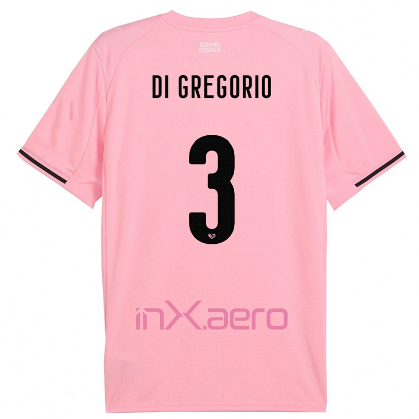 Danxen Mænd Angelo Di Gregorio #3 Pink Sort Hjemmebane Spillertrøjer 2025/26 Trøje T-Shirt