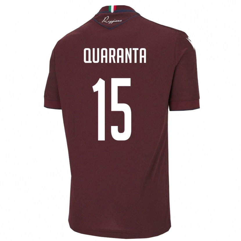 Danxen Mænd Danilo Quaranta #15 Burgunder Hvid Hjemmebane Spillertrøjer 2025/26 Trøje T-Shirt