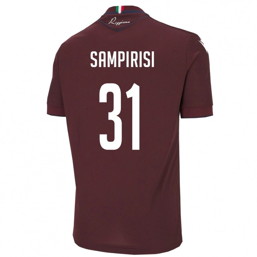 Danxen Mænd Mario Sampirisi #31 Burgunder Hvid Hjemmebane Spillertrøjer 2025/26 Trøje T-Shirt