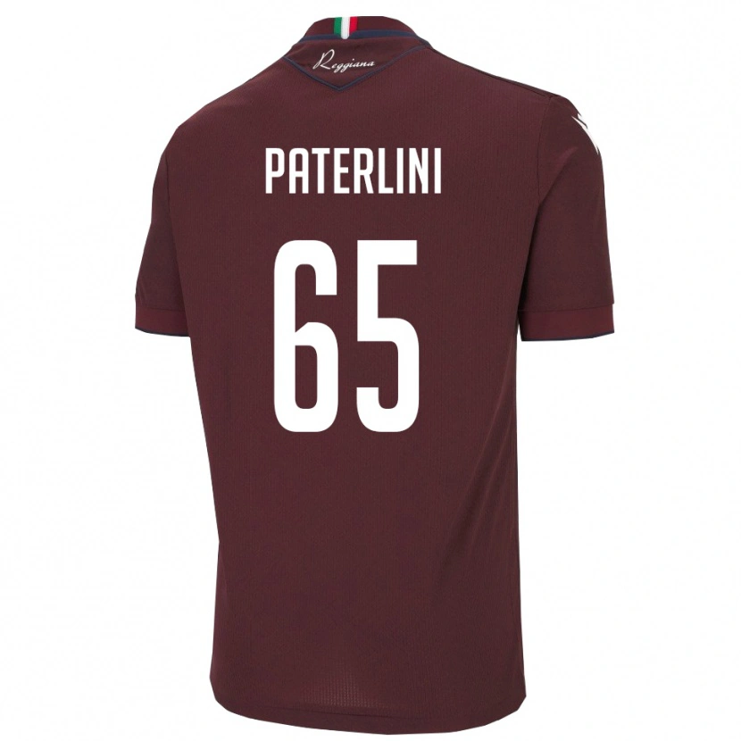 Danxen Mænd Federico Paterlini #65 Burgunder Hvid Hjemmebane Spillertrøjer 2025/26 Trøje T-Shirt