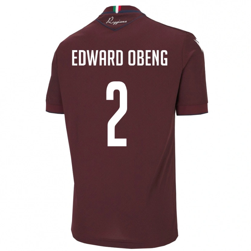 Danxen Mænd Elijah Edward Obeng #2 Burgunder Hvid Hjemmebane Spillertrøjer 2025/26 Trøje T-Shirt