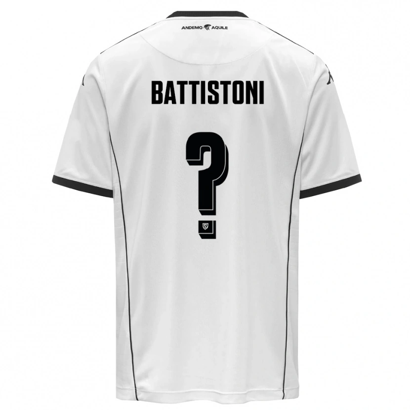 Danxen Mænd Gabriele Battistoni #0 Hvid Sort Hjemmebane Spillertrøjer 2025/26 Trøje T-Shirt