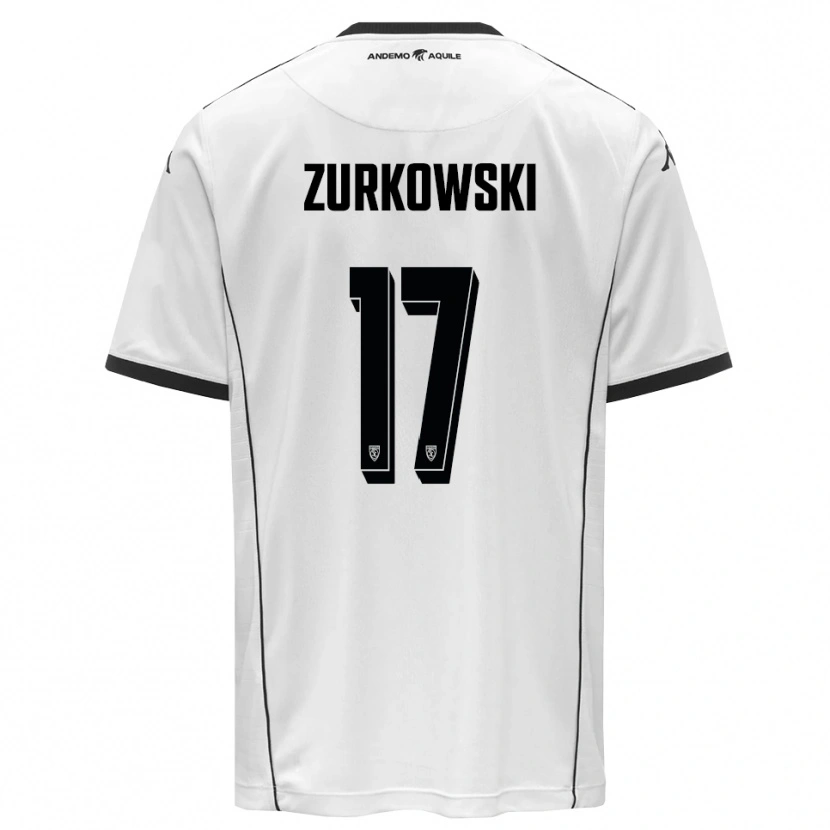 Danxen Mænd Szymon Żurkowski #17 Hvid Sort Hjemmebane Spillertrøjer 2025/26 Trøje T-Shirt