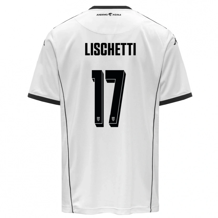 Danxen Mænd Lorenzo Lischetti #17 Hvid Sort Hjemmebane Spillertrøjer 2025/26 Trøje T-Shirt