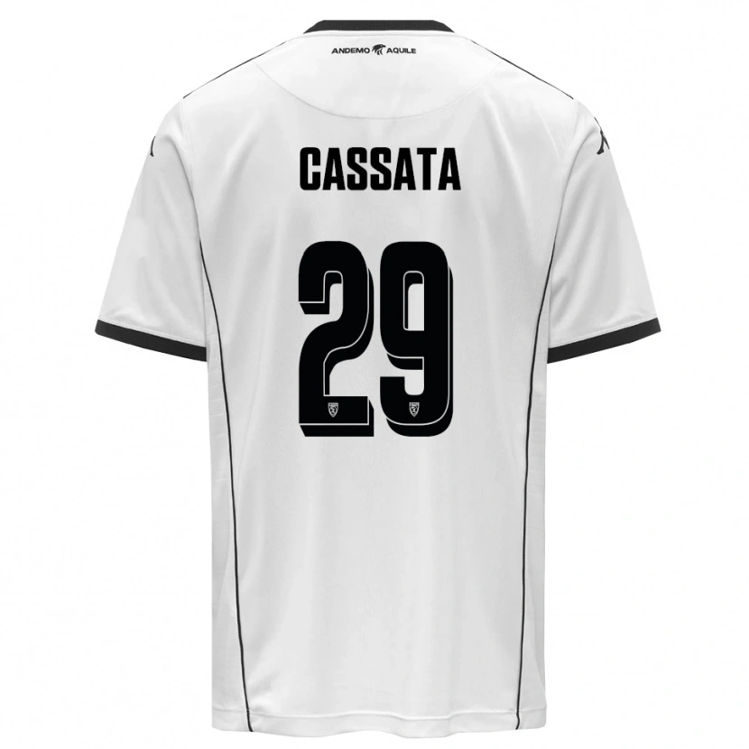 Danxen Mænd Francesco Cassata #29 Hvid Sort Hjemmebane Spillertrøjer 2025/26 Trøje T-Shirt