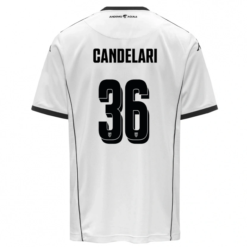 Danxen Mænd Pietro Candelari #36 Hvid Sort Hjemmebane Spillertrøjer 2025/26 Trøje T-Shirt