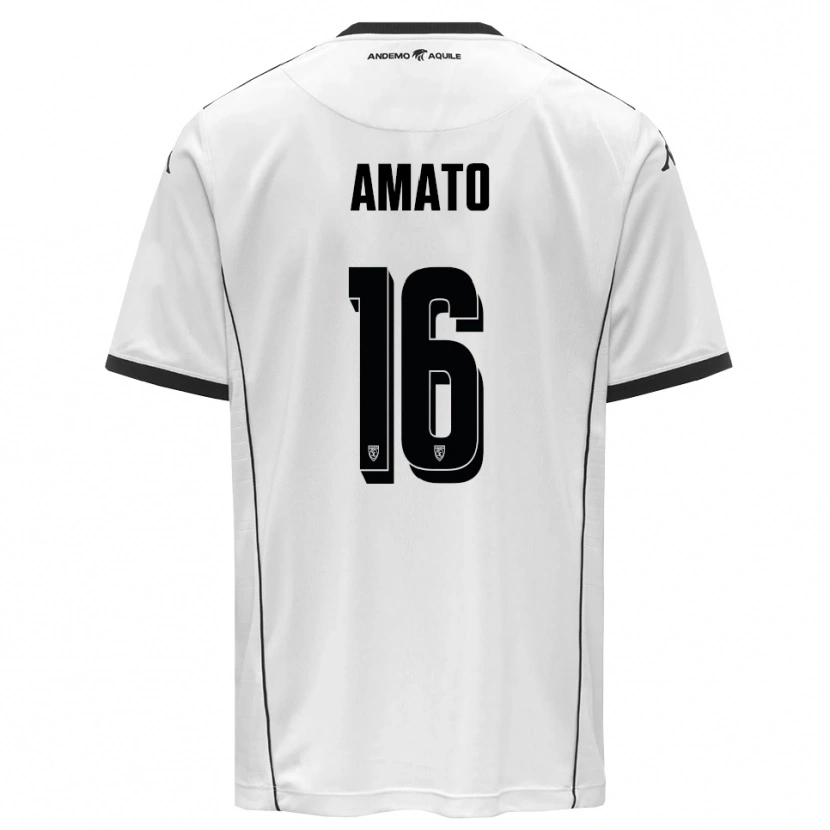 Danxen Mænd Salvatore Amato #16 Hvid Sort Hjemmebane Spillertrøjer 2025/26 Trøje T-Shirt