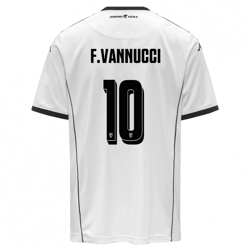 Danxen Mænd Federico Vannucci #10 Hvid Sort Hjemmebane Spillertrøjer 2025/26 Trøje T-Shirt