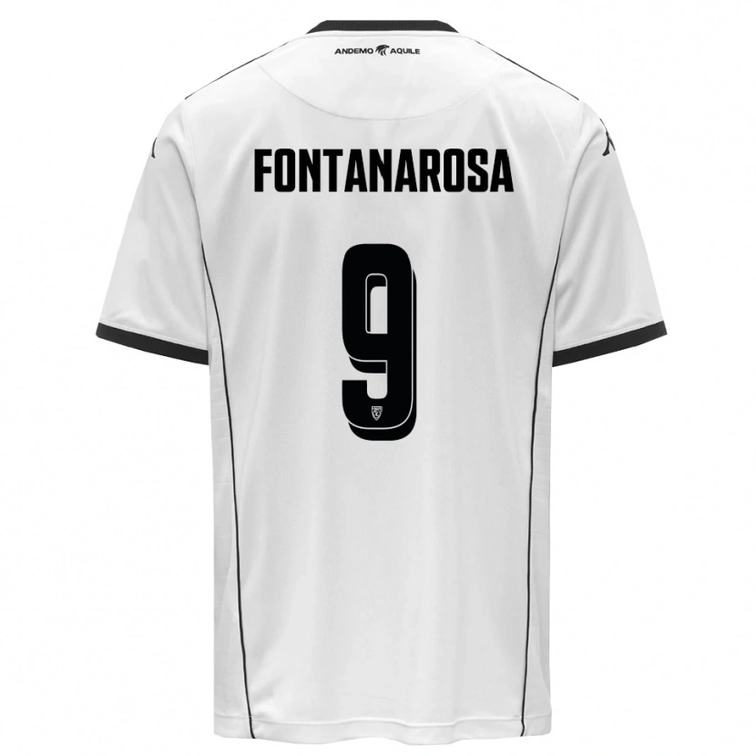 Danxen Mænd Riccardo Fontanarosa #9 Hvid Sort Hjemmebane Spillertrøjer 2025/26 Trøje T-Shirt