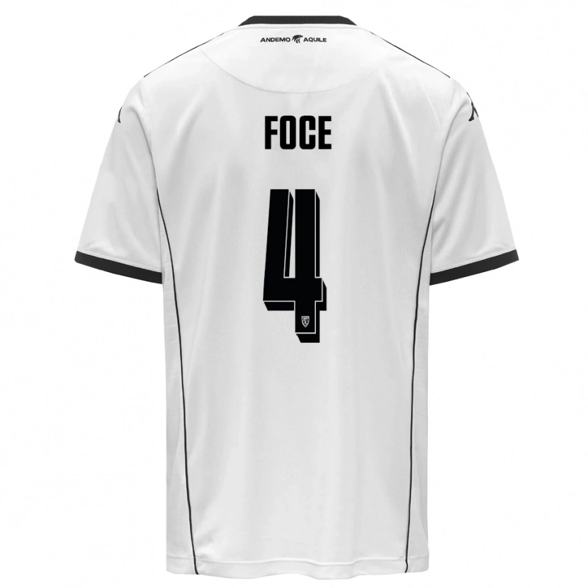 Danxen Mænd Jacopo Foce #4 Hvid Sort Hjemmebane Spillertrøjer 2025/26 Trøje T-Shirt