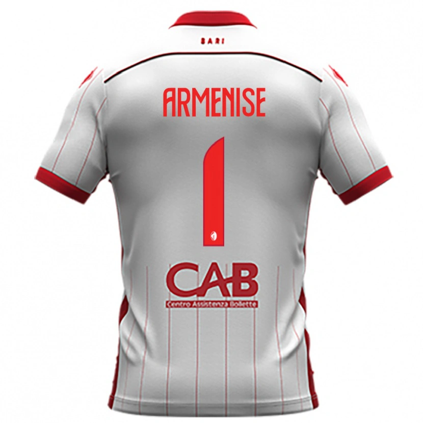 Danxen Mænd Gaetano Armenise #1 Hvid Rød Hjemmebane Spillertrøjer 2025/26 Trøje T-Shirt