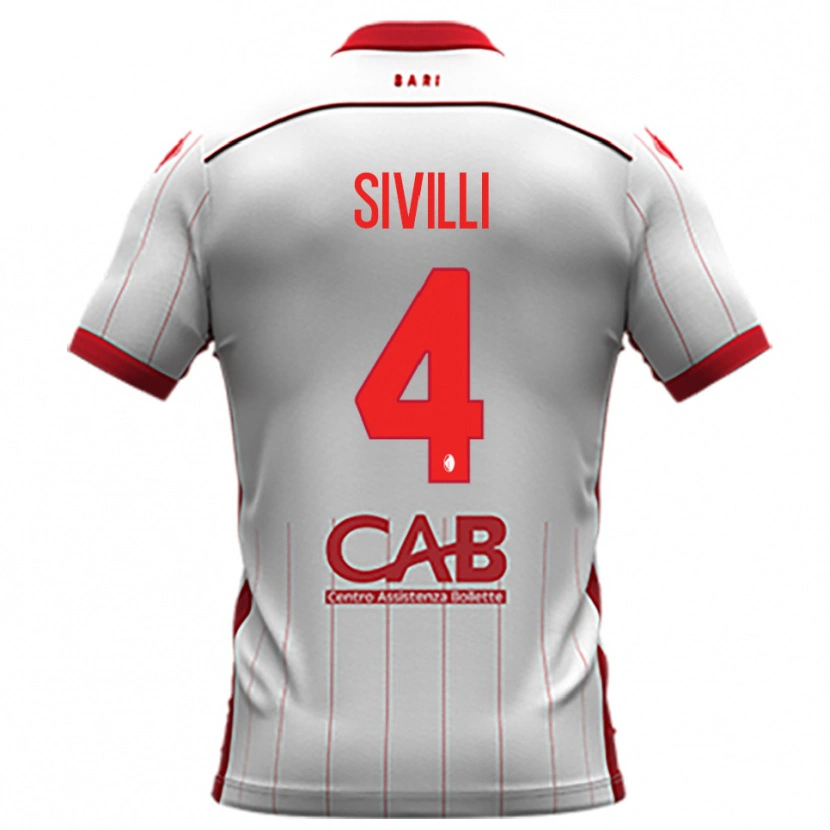 Danxen Mænd Federico Sivilli #4 Hvid Rød Hjemmebane Spillertrøjer 2025/26 Trøje T-Shirt