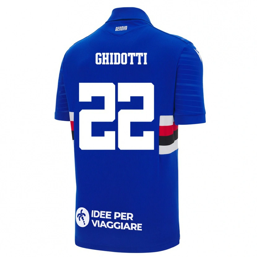 Danxen Mænd Simone Ghidotti #22 Blå Hvid Hjemmebane Spillertrøjer 2025/26 Trøje T-Shirt