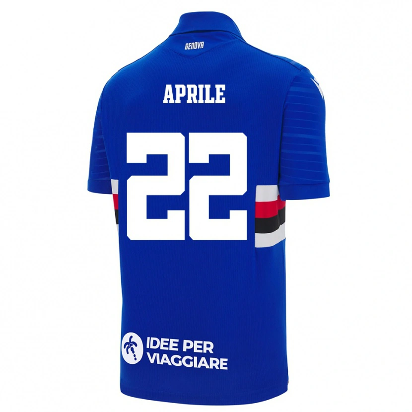 Danxen Mænd Roberta Aprile #22 Blå Hvid Hjemmebane Spillertrøjer 2025/26 Trøje T-Shirt