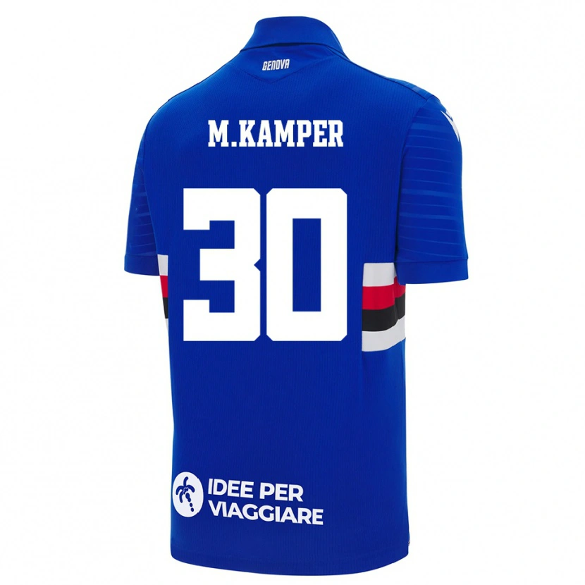 Danxen Mænd Maia Leona Kamper Rodrigues #30 Blå Hvid Hjemmebane Spillertrøjer 2025/26 Trøje T-Shirt