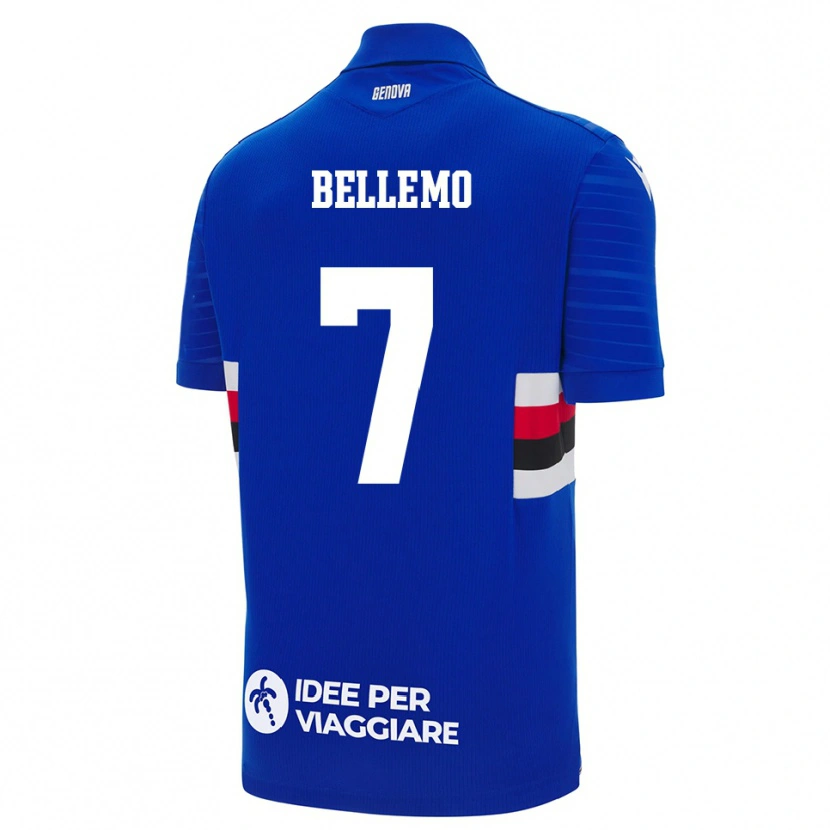 Danxen Mænd Alessandro Bellemo #7 Blå Hvid Hjemmebane Spillertrøjer 2025/26 Trøje T-Shirt