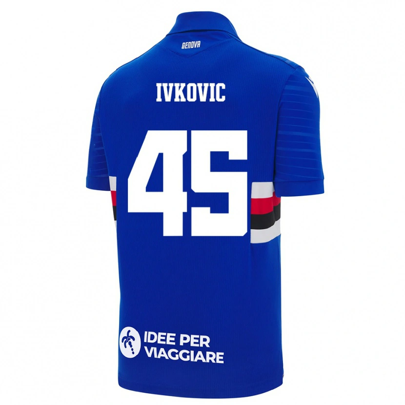 Danxen Mænd Mate Ivkovic #45 Blå Hvid Hjemmebane Spillertrøjer 2025/26 Trøje T-Shirt