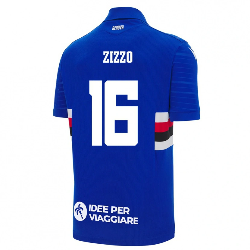 Danxen Mænd Vincenzo Zizzo #16 Blå Hvid Hjemmebane Spillertrøjer 2025/26 Trøje T-Shirt