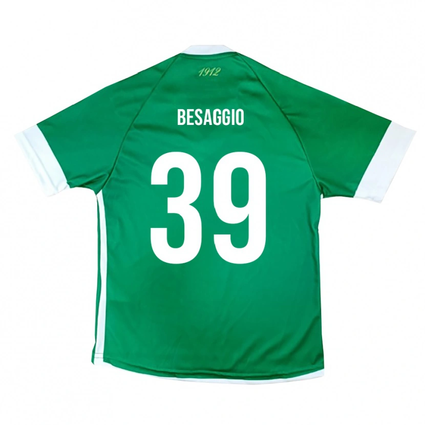 Danxen Mænd Michele Besaggio #39 Grøn Hvid Hjemmebane Spillertrøjer 2025/26 Trøje T-Shirt