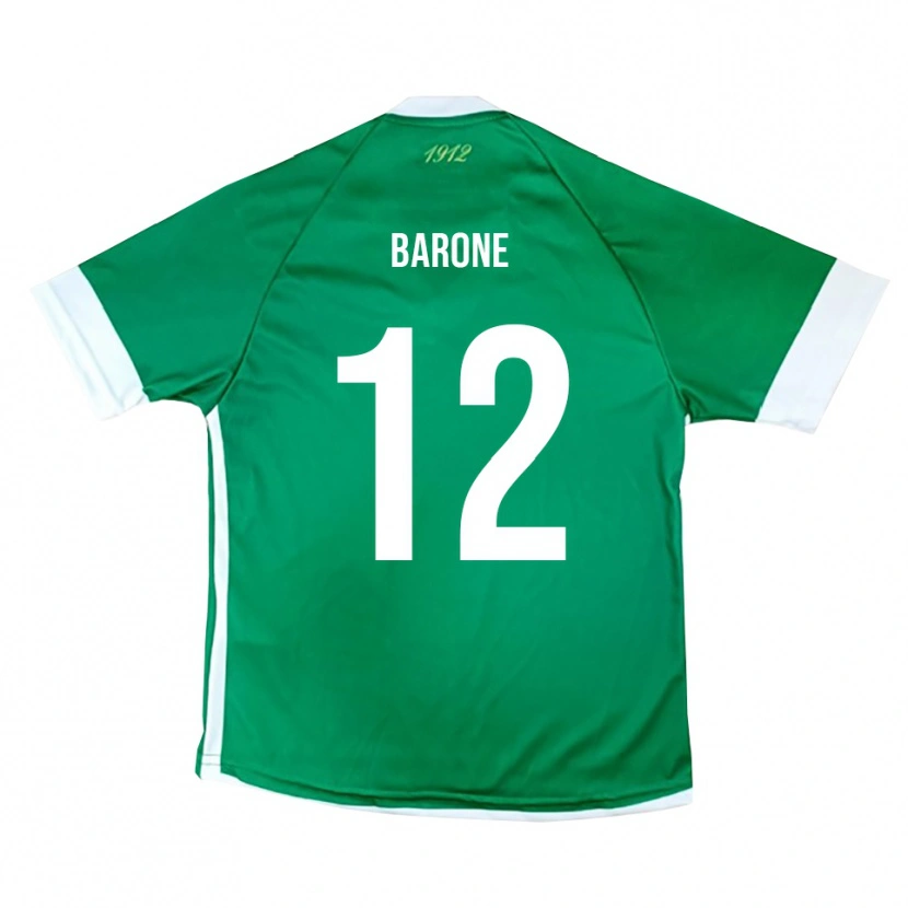 Danxen Mænd Filippo Barone #12 Grøn Hvid Hjemmebane Spillertrøjer 2025/26 Trøje T-Shirt