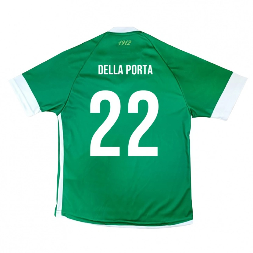 Danxen Mænd Simone Della Porta #22 Grøn Hvid Hjemmebane Spillertrøjer 2025/26 Trøje T-Shirt