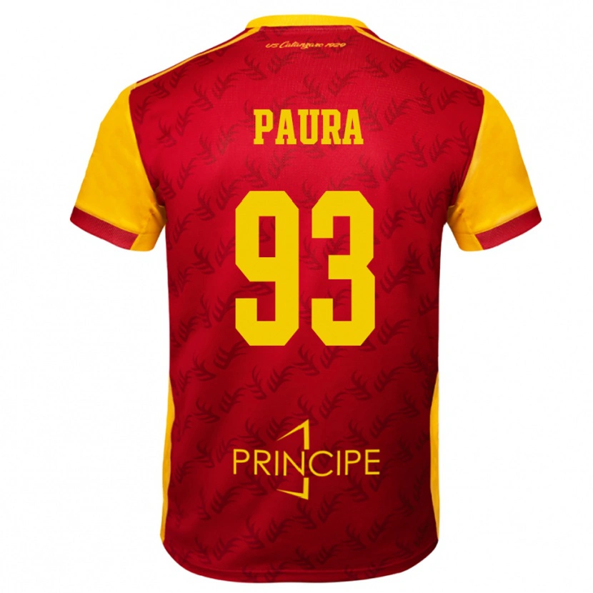 Danxen Mænd Mario Paura #93 Gul Rød Hjemmebane Spillertrøjer 2025/26 Trøje T-Shirt