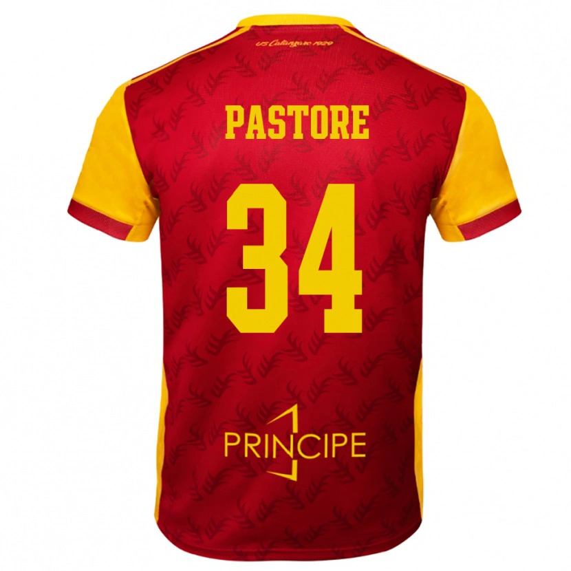Danxen Mænd Federico Pastore #34 Gul Rød Hjemmebane Spillertrøjer 2025/26 Trøje T-Shirt