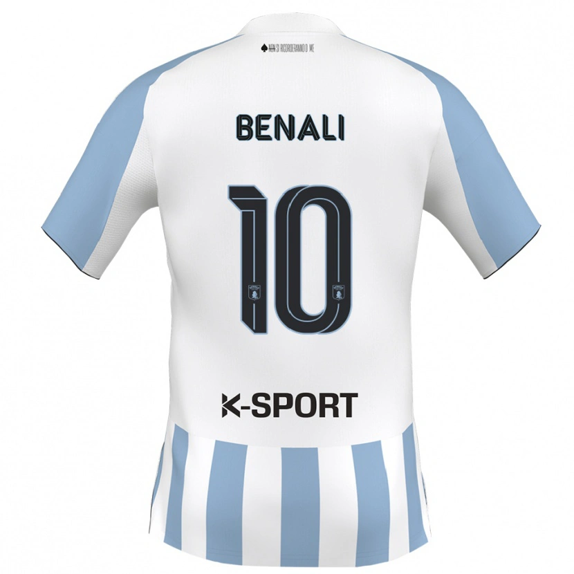 Danxen Mænd Ahmad Benali #10 Hvid Himmelblå Hjemmebane Spillertrøjer 2025/26 Trøje T-Shirt