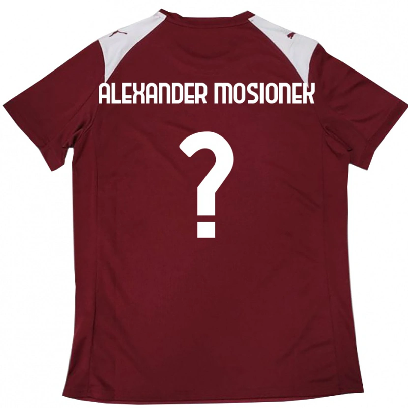 Danxen Mænd Kamil Alexander Mosionek #0 Bourgogne Hvid Hjemmebane Spillertrøjer 2025/26 Trøje T-Shirt