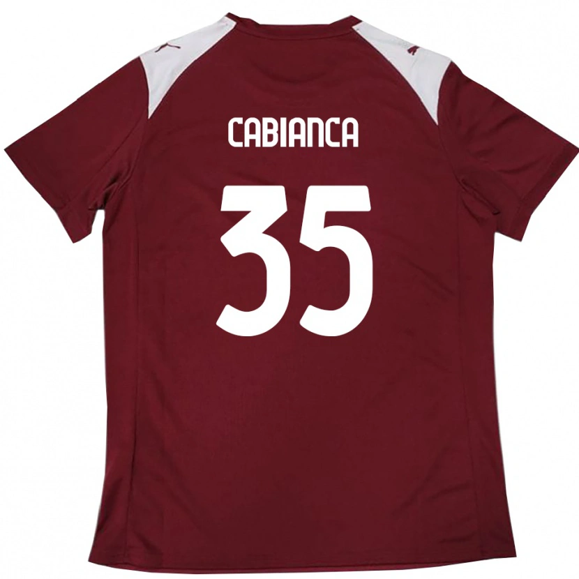 Danxen Mænd Eddy Cabianca #35 Bourgogne Hvid Hjemmebane Spillertrøjer 2025/26 Trøje T-Shirt