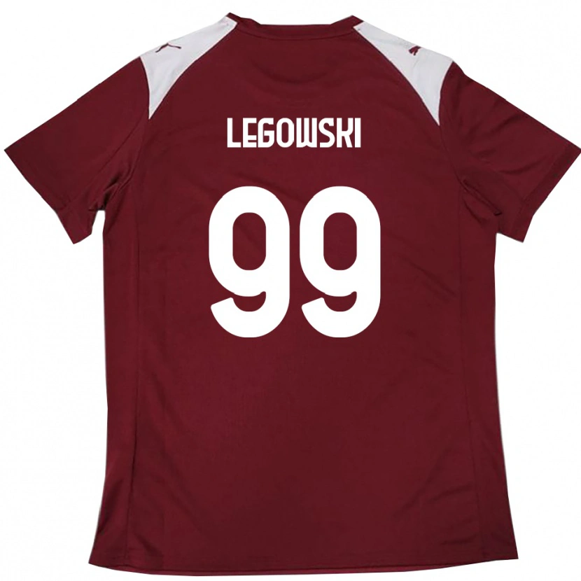 Danxen Mænd Mateusz Legowski #99 Bourgogne Hvid Hjemmebane Spillertrøjer 2025/26 Trøje T-Shirt