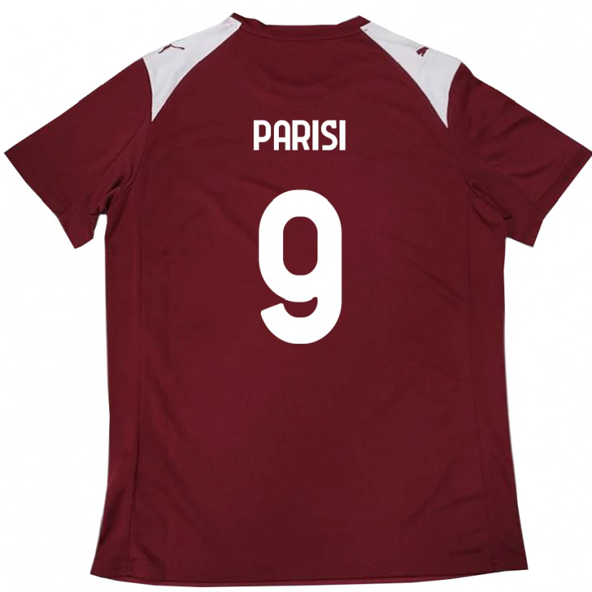 Danxen Mænd Raffaele Parisi #9 Bourgogne Hvid Hjemmebane Spillertrøjer 2025/26 Trøje T-Shirt