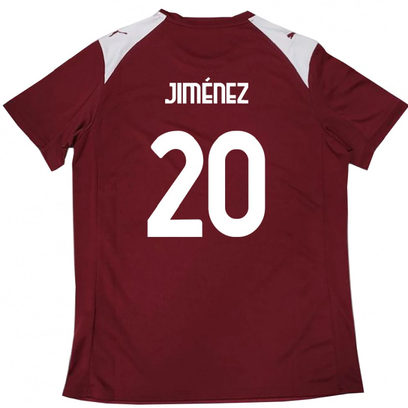 Danxen Mænd Kaleb Jiménez #20 Bourgogne Hvid Hjemmebane Spillertrøjer 2025/26 Trøje T-Shirt