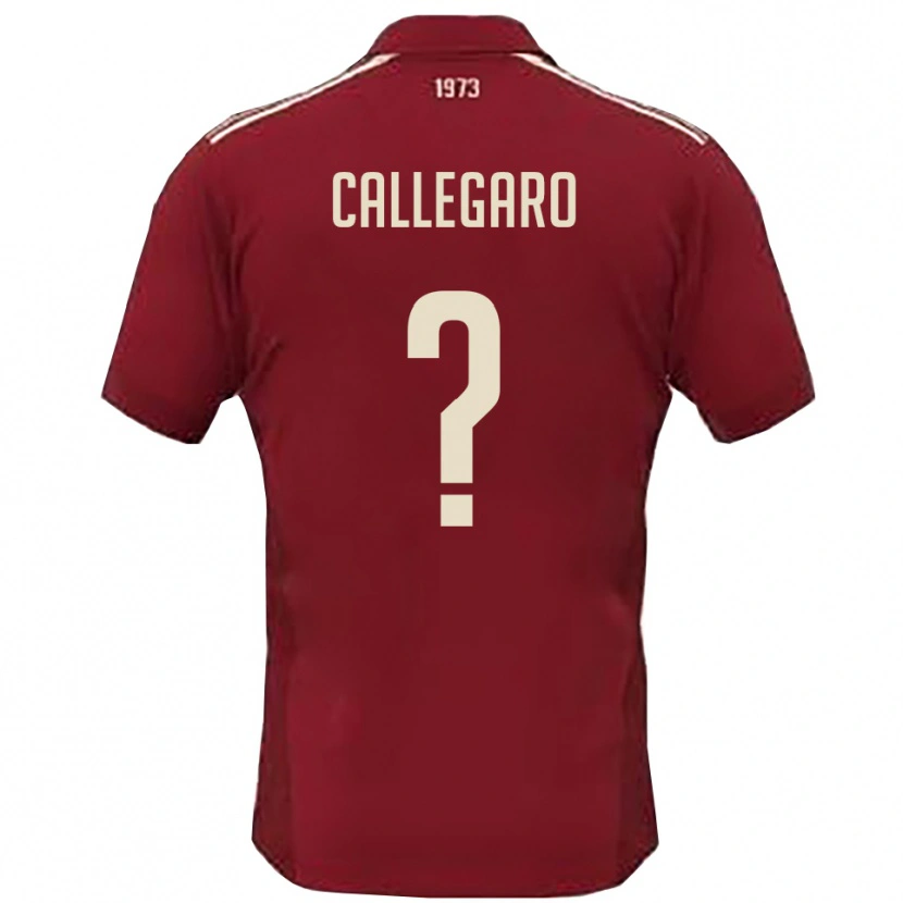 Danxen Mænd Riccardo Callegaro #0 Bourgogne Hvid Hjemmebane Spillertrøjer 2025/26 Trøje T-Shirt