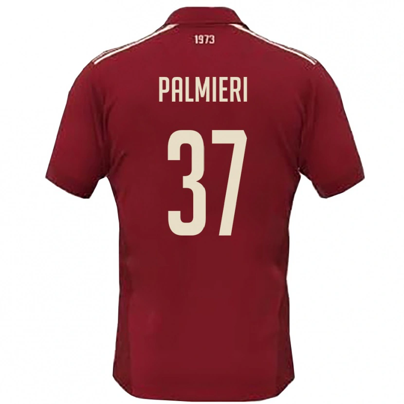 Danxen Mænd Riccardo Palmieri #37 Bourgogne Hvid Hjemmebane Spillertrøjer 2025/26 Trøje T-Shirt