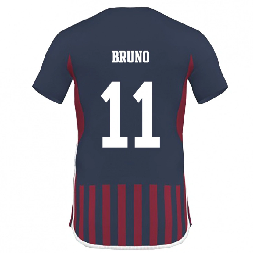 Danxen Mænd Niccolò Bruno #11 Mørkeblå Rød Hjemmebane Spillertrøjer 2025/26 Trøje T-Shirt