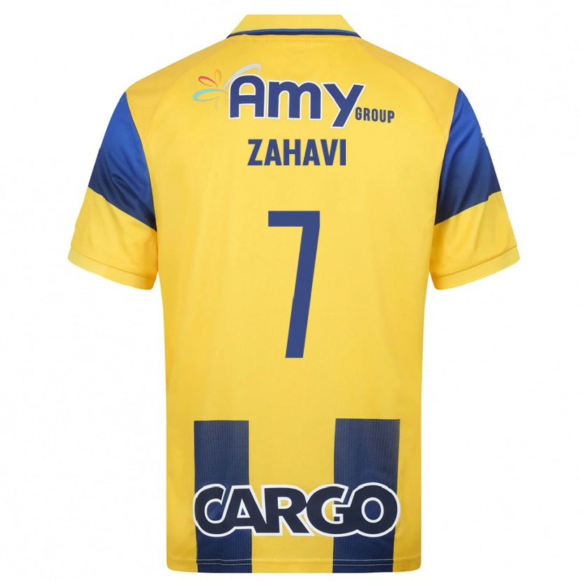Danxen Mænd Eran Zahavi #7 Gul Mørkeblå Hjemmebane Spillertrøjer 2025/26 Trøje T-Shirt