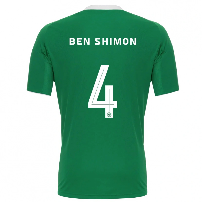 Danxen Mænd Elad Ben Shimon #4 Grøn Hvid Hjemmebane Spillertrøjer 2025/26 Trøje T-Shirt