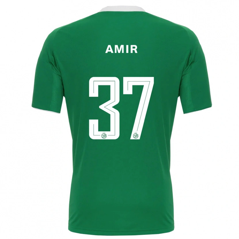 Danxen Mænd Elad Amir #37 Grøn Hvid Hjemmebane Spillertrøjer 2025/26 Trøje T-Shirt
