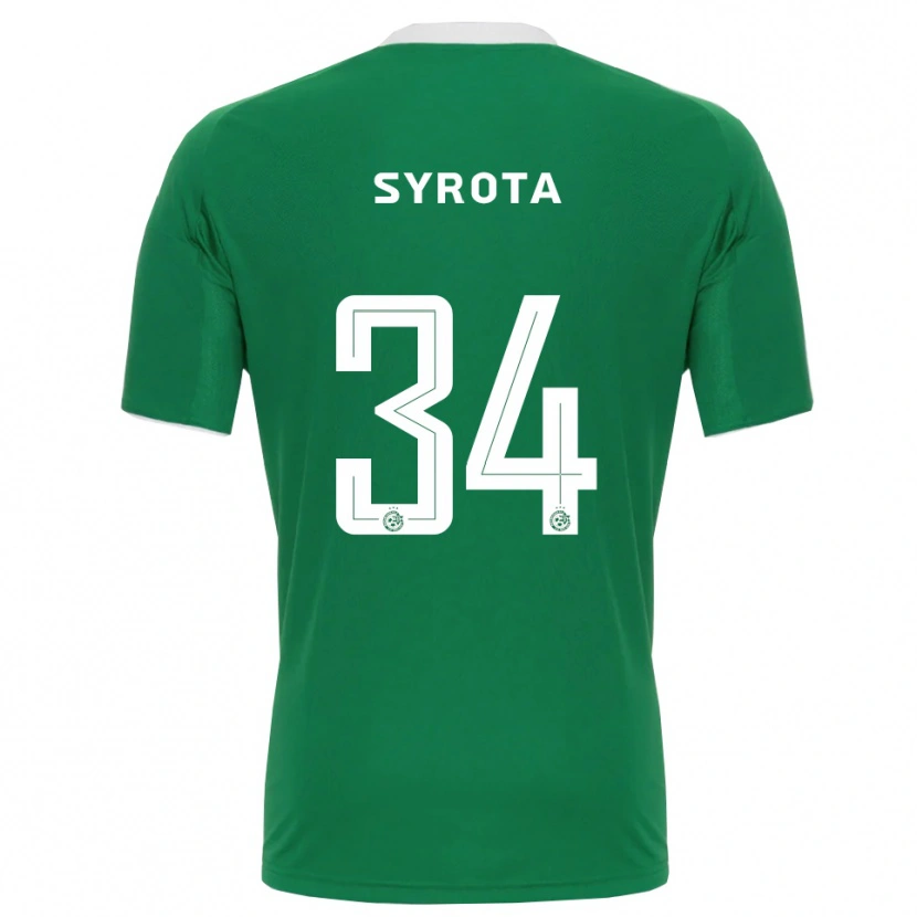 Danxen Mænd Oleksandr Syrota #34 Grøn Hvid Hjemmebane Spillertrøjer 2025/26 Trøje T-Shirt