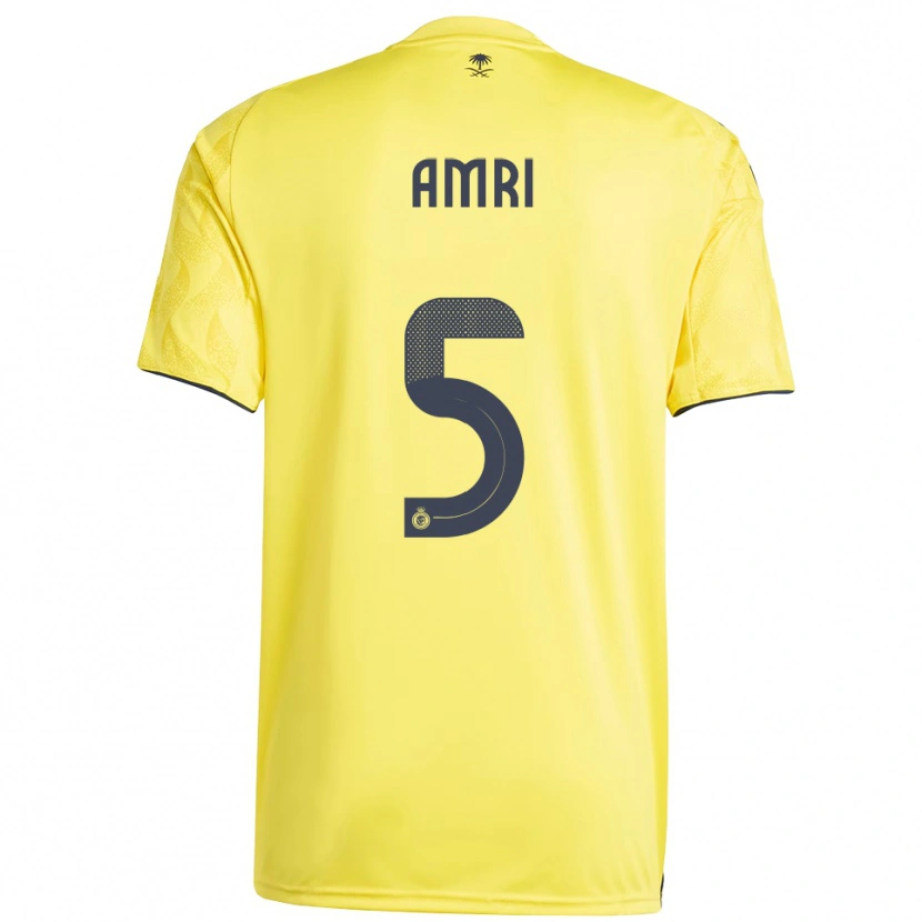 Danxen Mænd Abdulelah Al-Amri #5 Gul Sort Hjemmebane Spillertrøjer 2025/26 Trøje T-Shirt