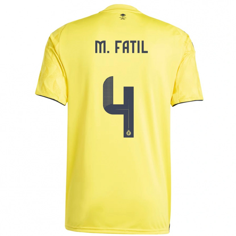 Danxen Mænd Mohammed Al-Fatil #4 Gul Sort Hjemmebane Spillertrøjer 2025/26 Trøje T-Shirt