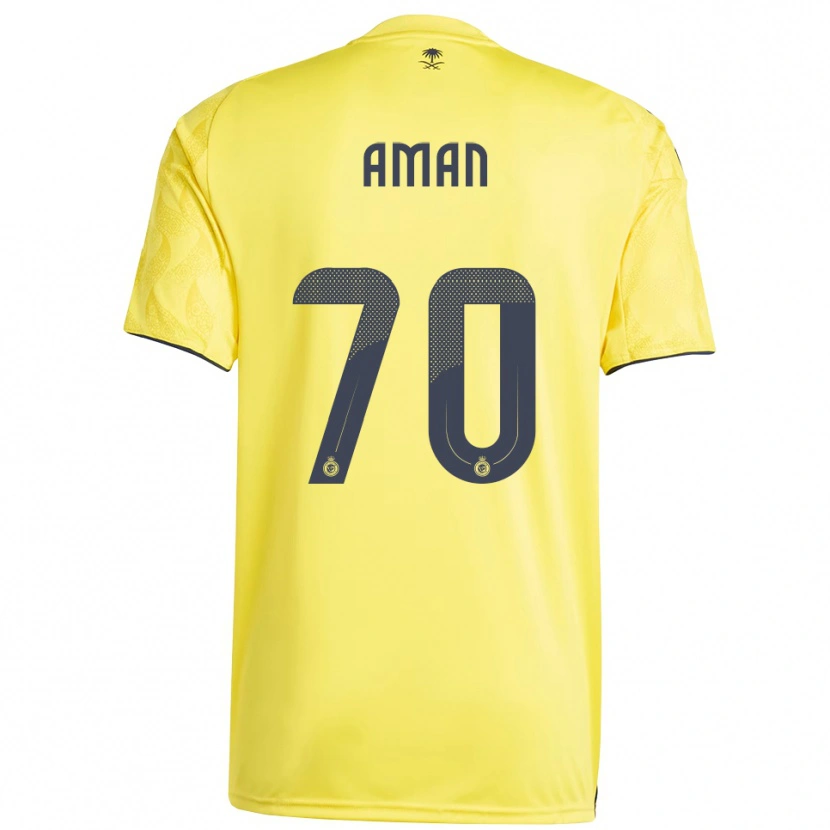 Danxen Mænd Awad Aman #70 Gul Sort Hjemmebane Spillertrøjer 2025/26 Trøje T-Shirt