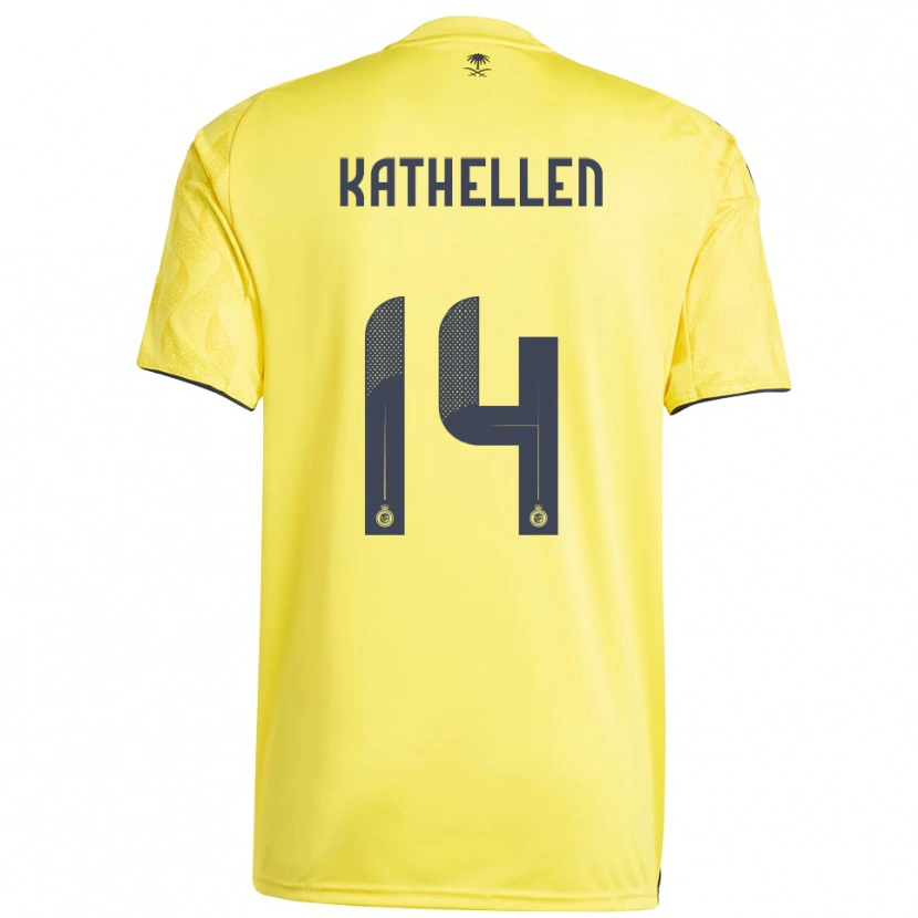 Danxen Mænd Kathellen Sousa Feitoza #14 Gul Sort Hjemmebane Spillertrøjer 2025/26 Trøje T-Shirt