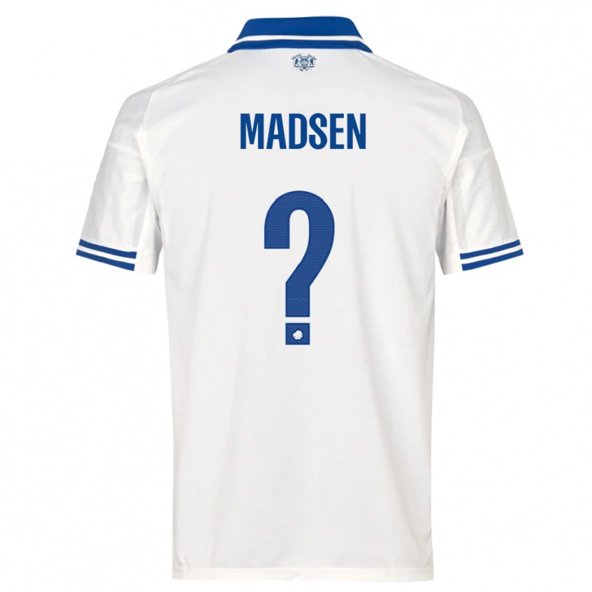 Danxen Mænd Noah Madsen #0 Hvid Blå Hjemmebane Spillertrøjer 2025/26 Trøje T-Shirt