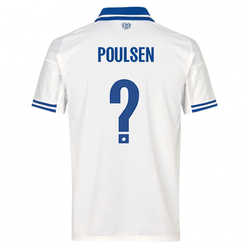 Danxen Mænd Xander Poulsen #0 Hvid Blå Hjemmebane Spillertrøjer 2025/26 Trøje T-Shirt