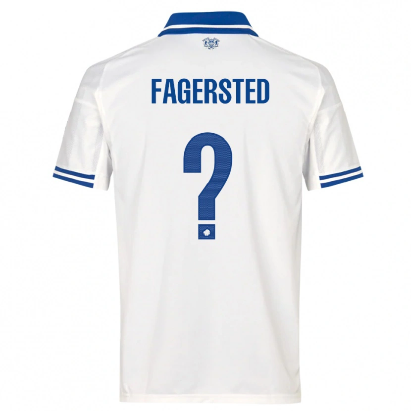 Danxen Mænd Johan Fagersted #0 Hvid Blå Hjemmebane Spillertrøjer 2025/26 Trøje T-Shirt